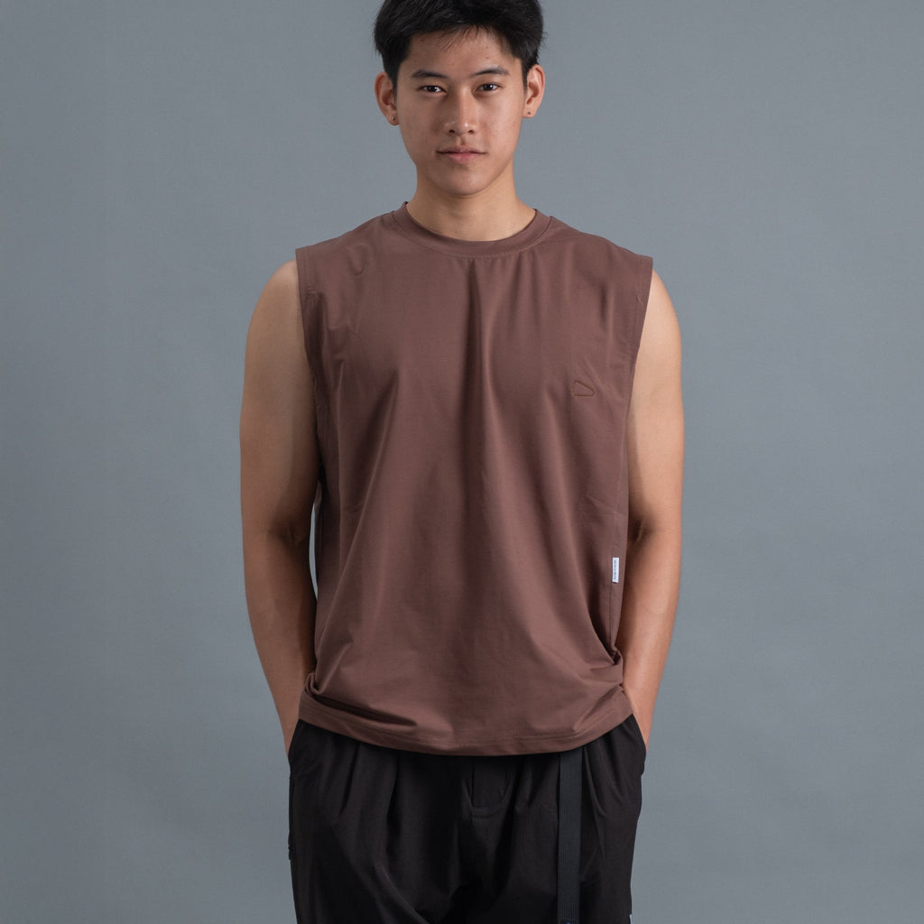 Sleeveless 2-Tone / Cotton - Maroon-1
