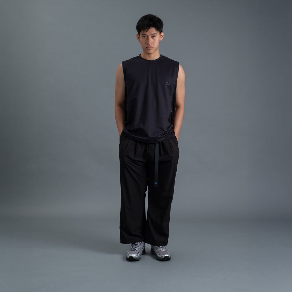 Sleeveless 2-Tone / Cotton - Black