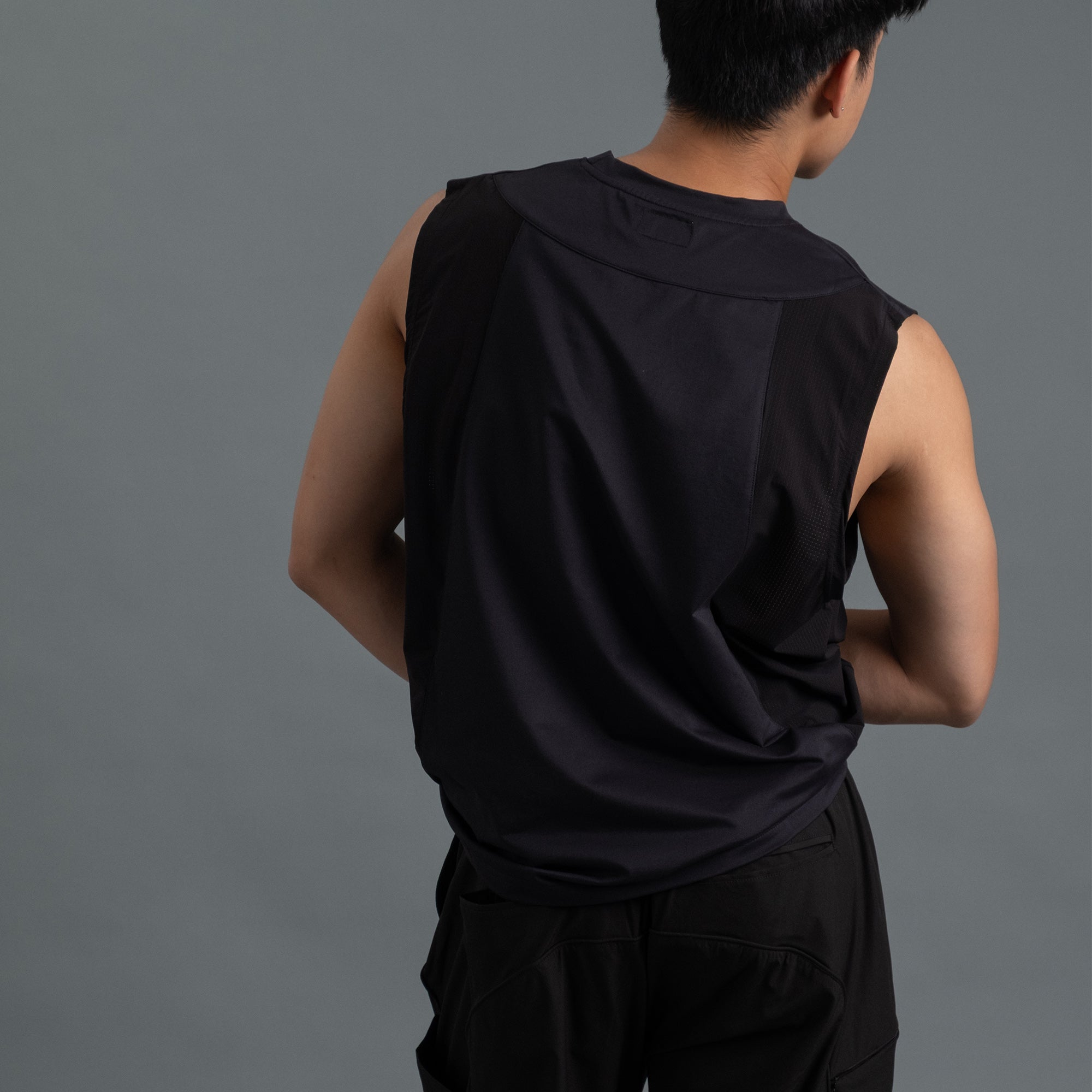 Sleeveless 2-Tone / Cotton - Black