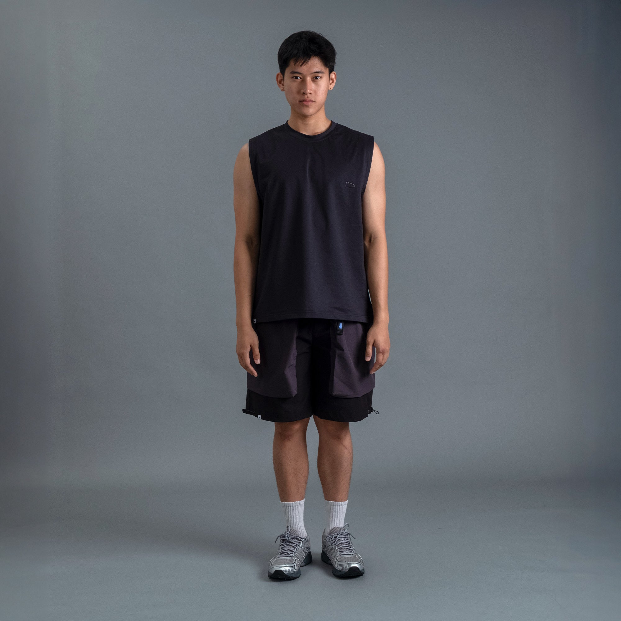 Sleeveless 2-Tone / Cotton - Black