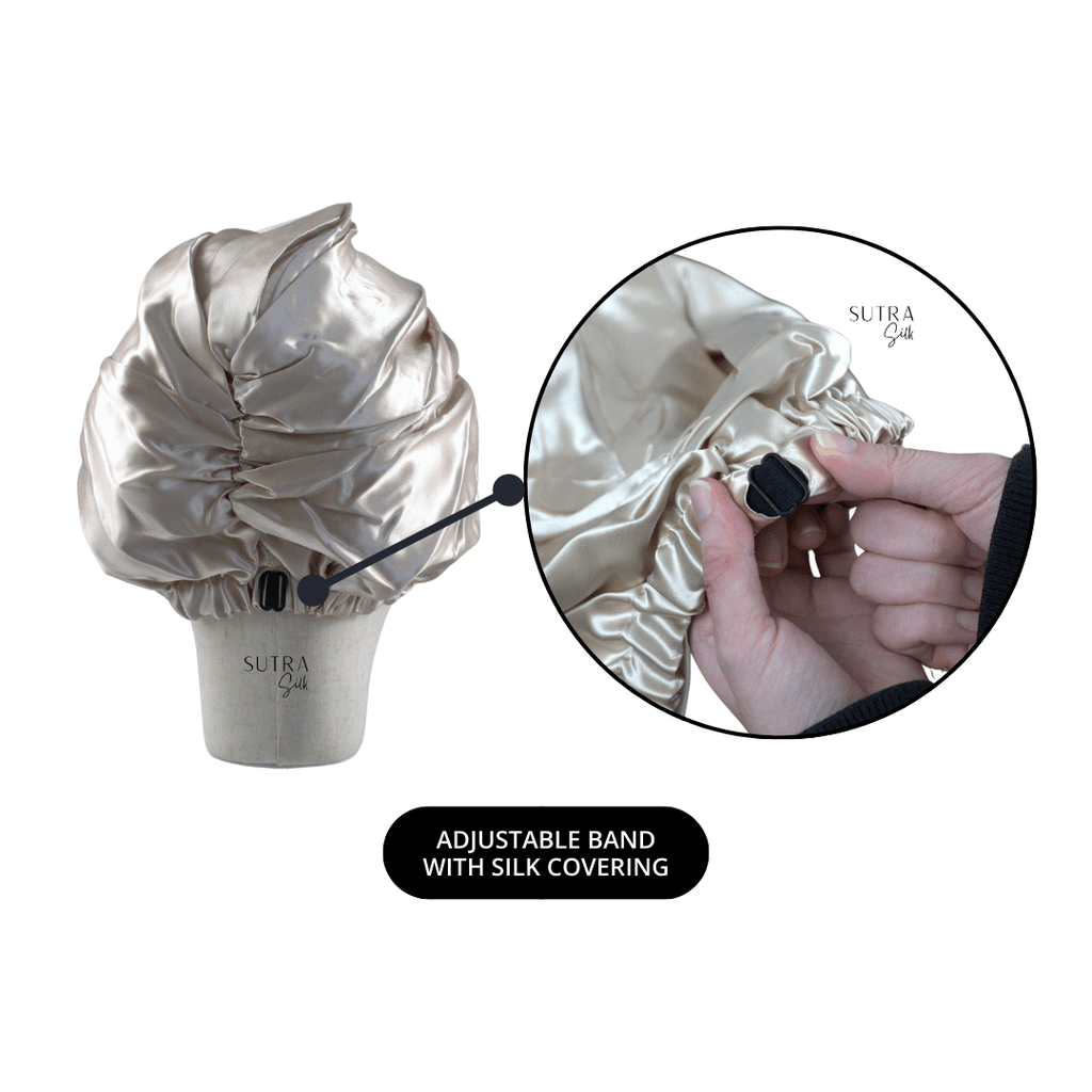 Double Sided Silk Bonnet with Adjustable Band-2