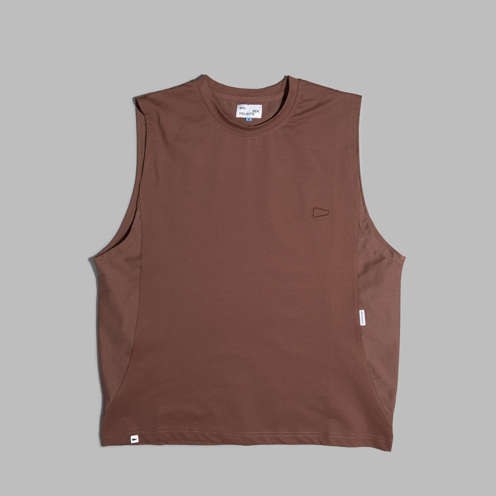 Sleeveless 2-Tone / Cotton - Maroon-0