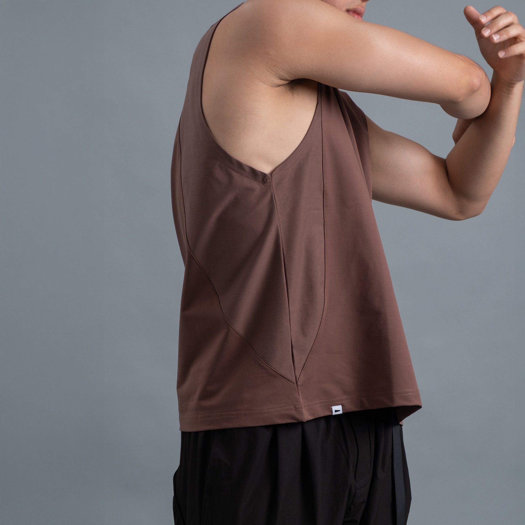 Sleeveless 2-Tone / Cotton - Maroon-2