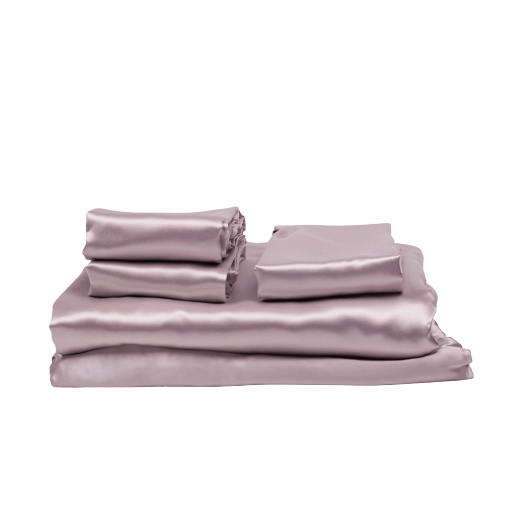 Queen 5 Piece Silk Bedding Set-4