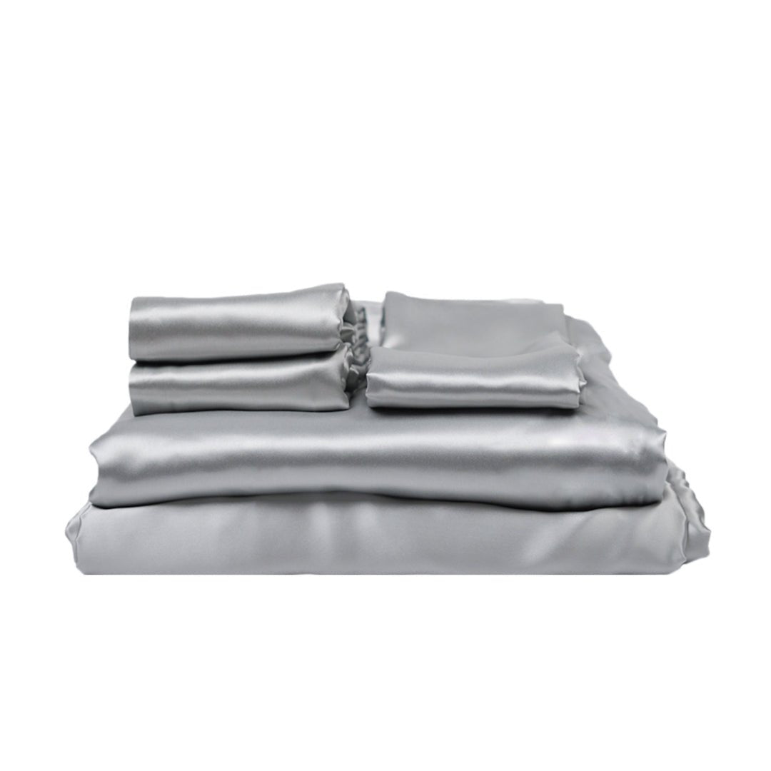 Queen 5 Piece Silk Bedding Set-1