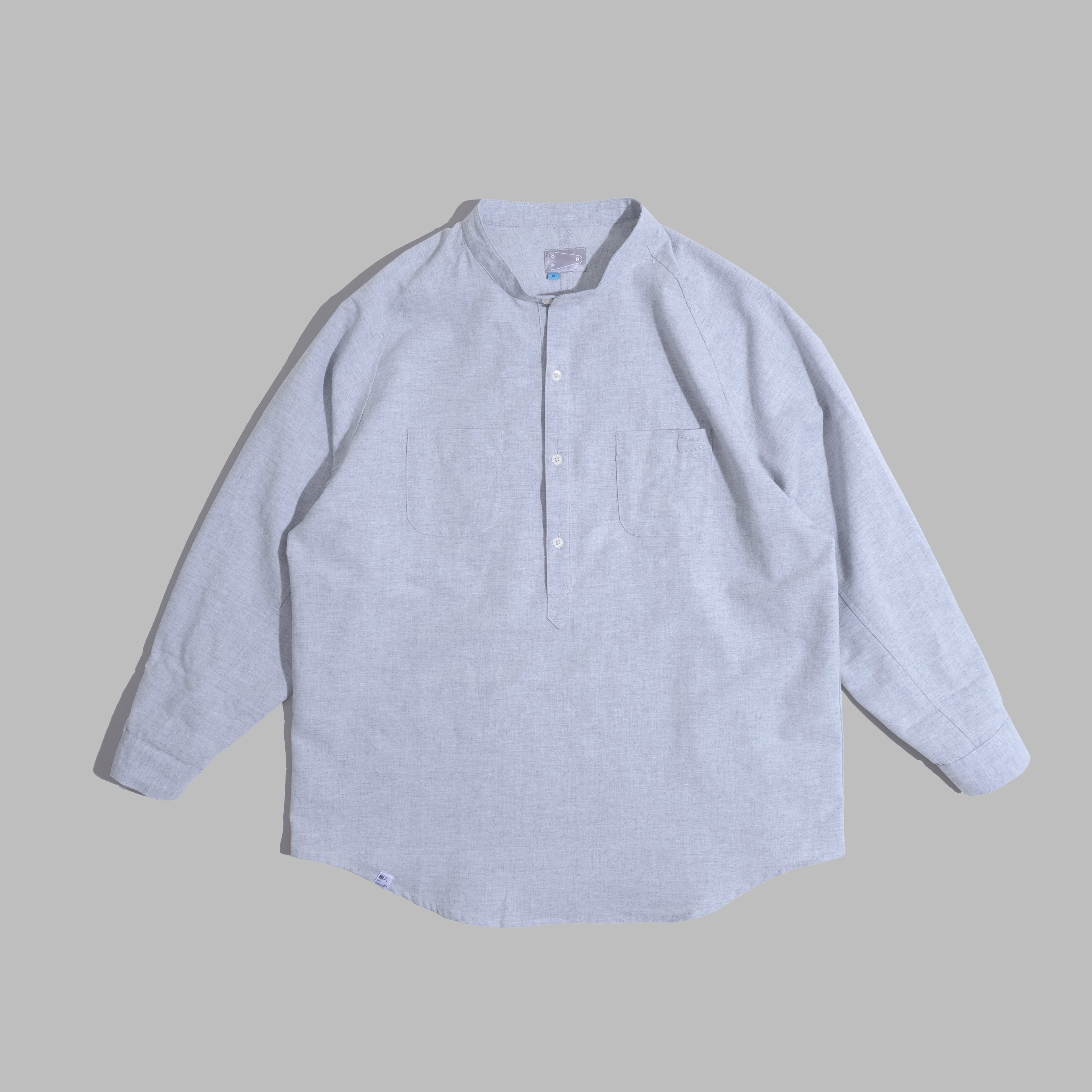 Popover Shirt / Cotton Linen - Blue