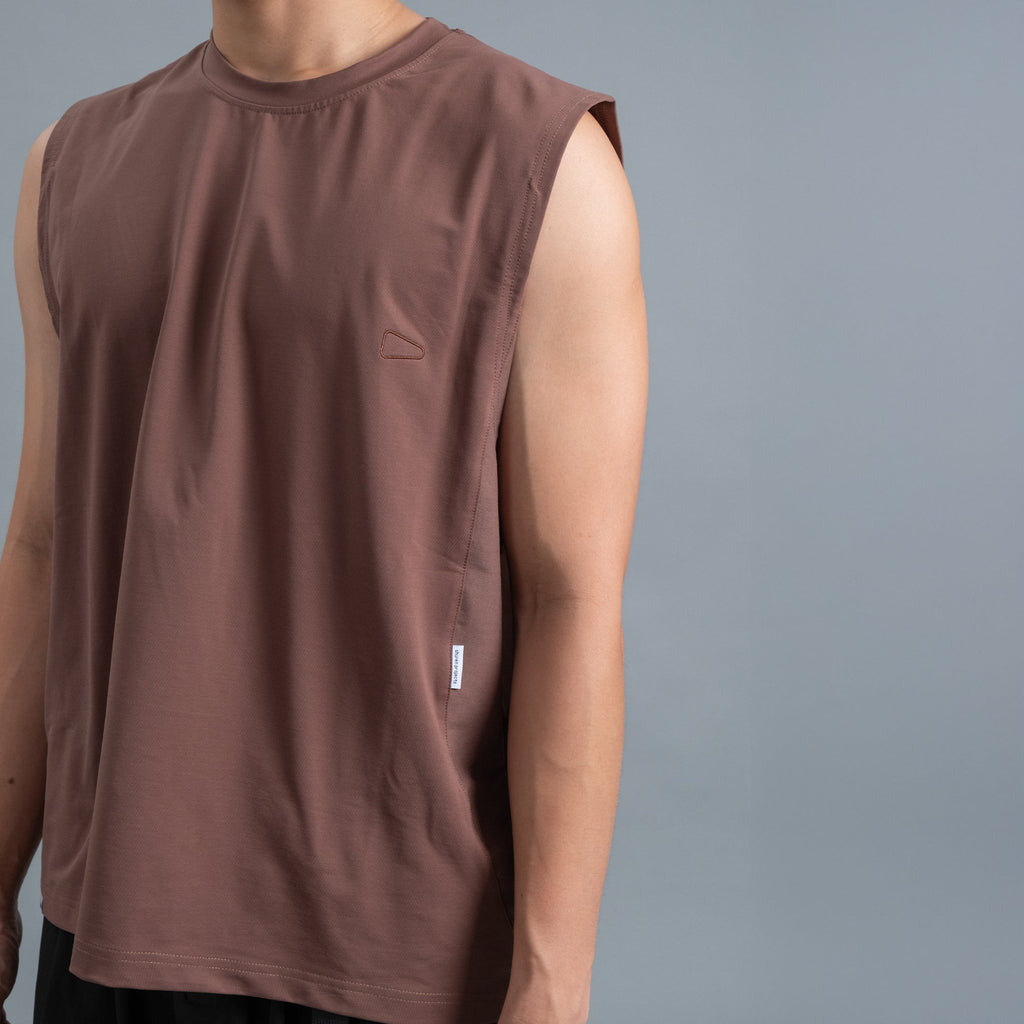 Sleeveless 2-Tone / Cotton - Maroon-3