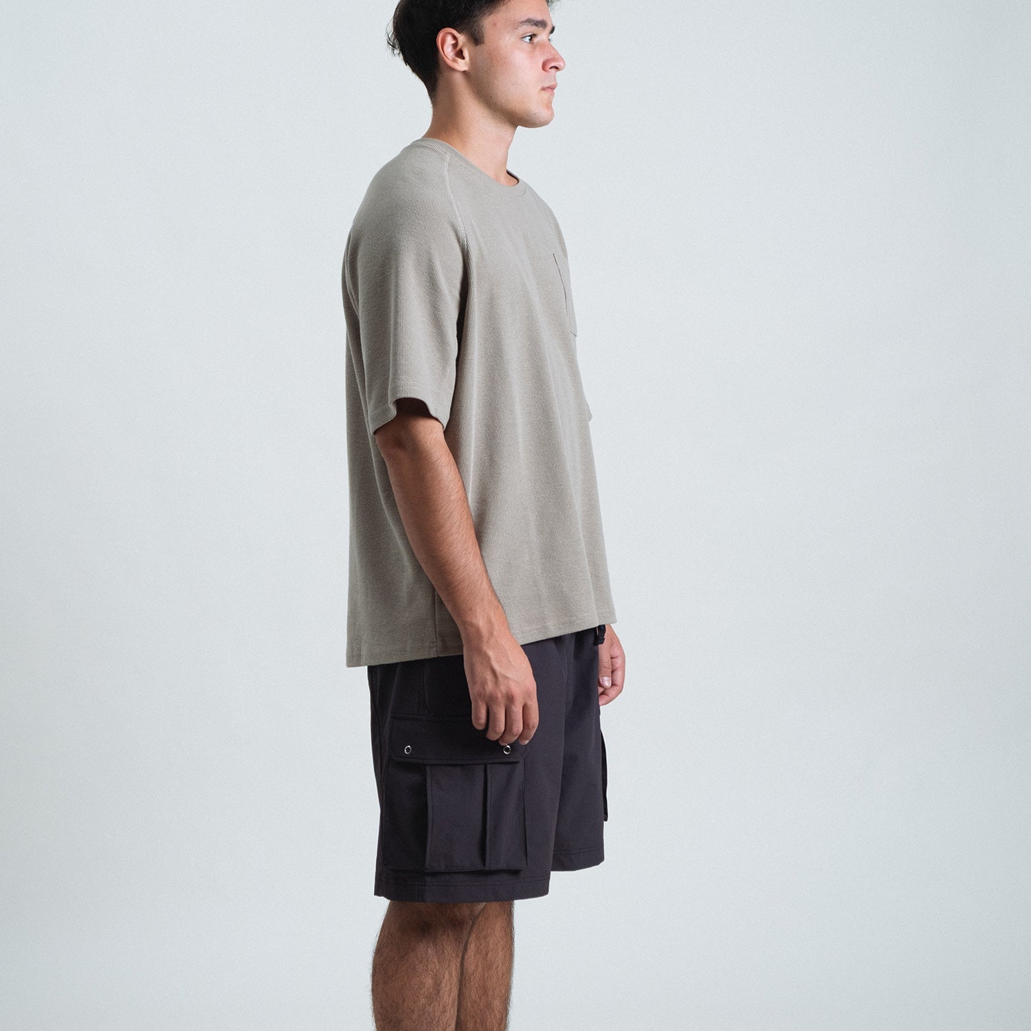 Waffle Tee / Cotton - Warm Grey