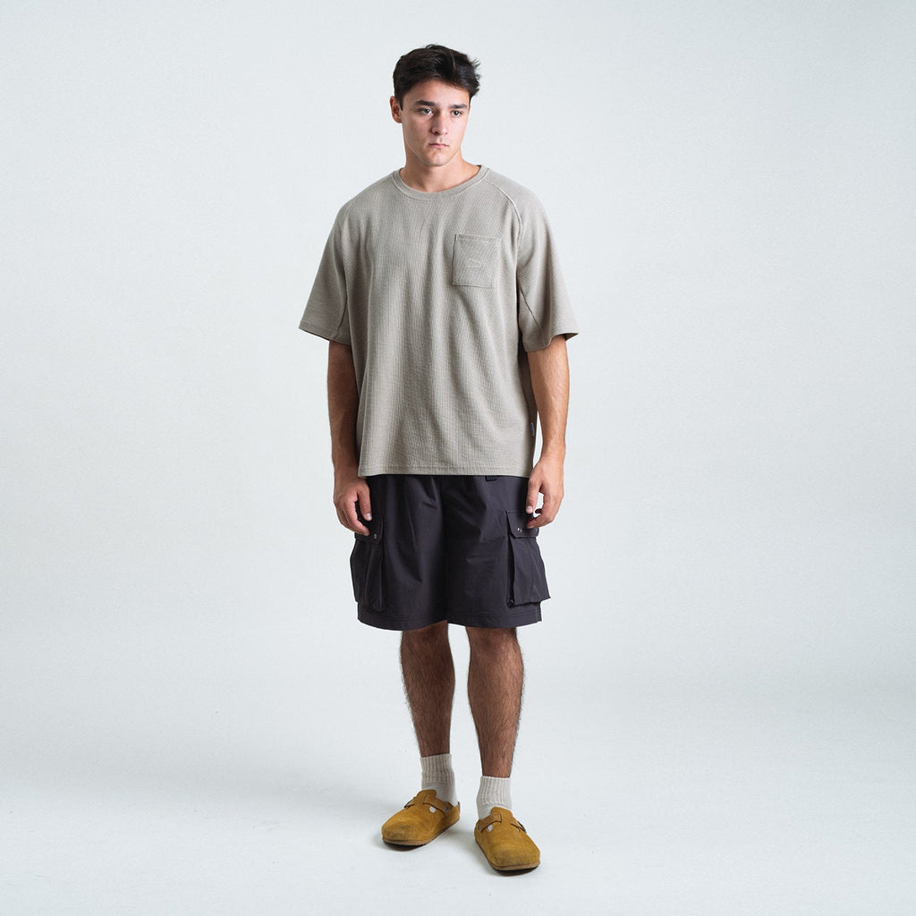 Waffle Tee / Cotton - Warm Grey